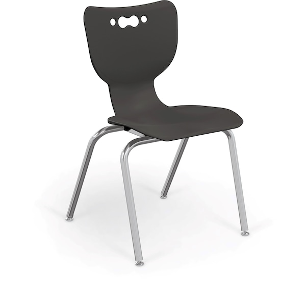 Hierarchy School Chair, 4 Leg, 18" Chrome Frame, Black Armless Shell, PK5
